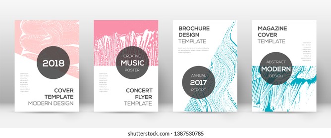 Cover page design template. Modern brochure layout. Cool trendy abstract cover page. Pink and blue grunge texture background. Magnificent poster.