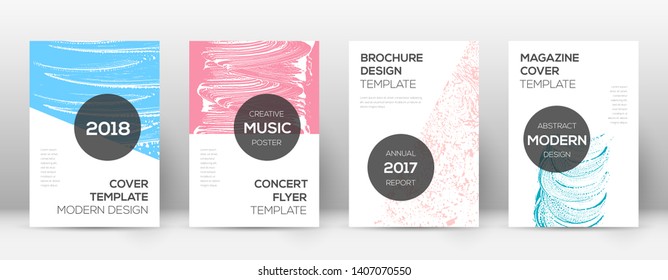 Cover page design template. Modern brochure layout. Cool trendy abstract cover page. Pink and blue grunge texture background. Magnetic poster.