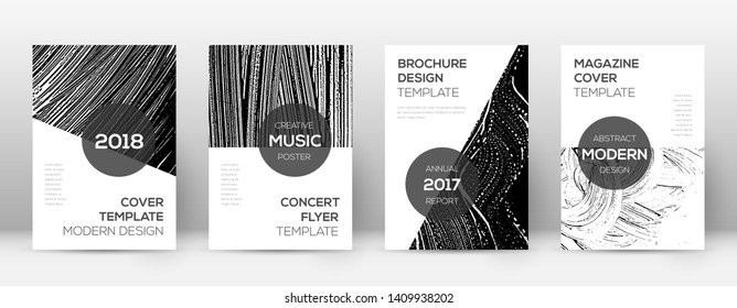 Cover page design template. Modern brochure layout. Comely trendy abstract cover page. Black and white grunge texture background. Pleasant poster.