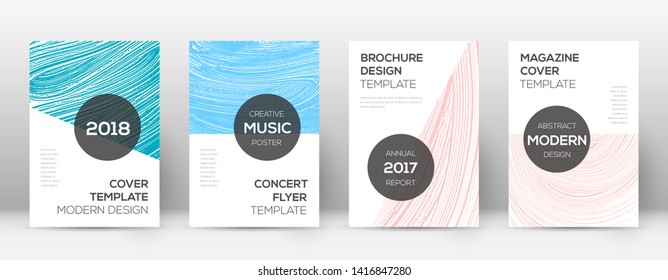 Cover page design template. Modern brochure layout. Comely trendy abstract cover page. Pink and blue grunge texture background. Trending poster.