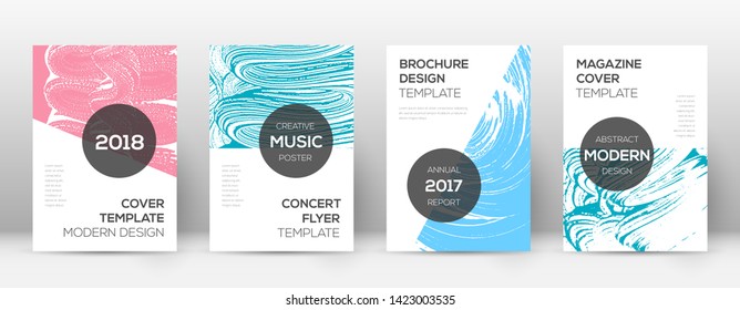 Cover page design template. Modern brochure layout. Cool trendy abstract cover page. Pink and blue grunge texture background. Classy poster.