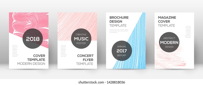 Cover page design template. Modern brochure layout. Cool trendy abstract cover page. Pink and blue grunge texture background. Fabulous poster.