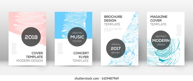 Cover page design template. Modern brochure layout. Cool trendy abstract cover page. Pink and blue grunge texture background. Noteworthy poster.