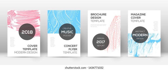 Cover page design template. Modern brochure layout. Cool trendy abstract cover page. Pink and blue grunge texture background. Worthy poster.