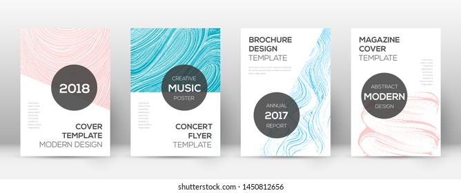 Cover page design template. Modern brochure layout. Cool trendy abstract cover page. Pink and blue grunge texture background. Vibrant poster.