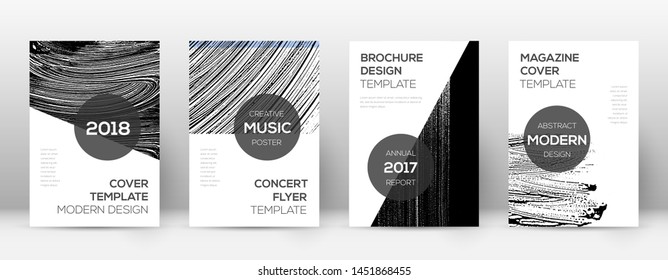 Cover page design template. Modern brochure layout. Comely trendy abstract cover page. Black and white grunge texture background. Popular poster.