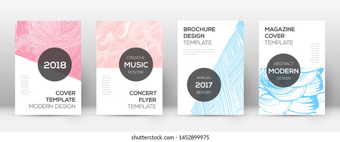 Cover page design template. Modern brochure layout. Cool trendy abstract cover page. Pink and blue grunge texture background. Beautiful poster.