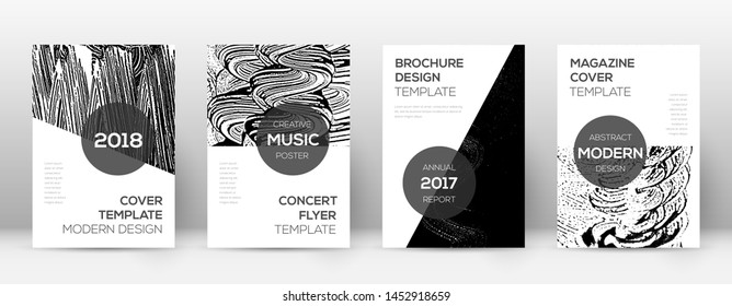 Cover page design template. Modern brochure layout. Comely trendy abstract cover page. Black and white grunge texture background. Gorgeous poster.
