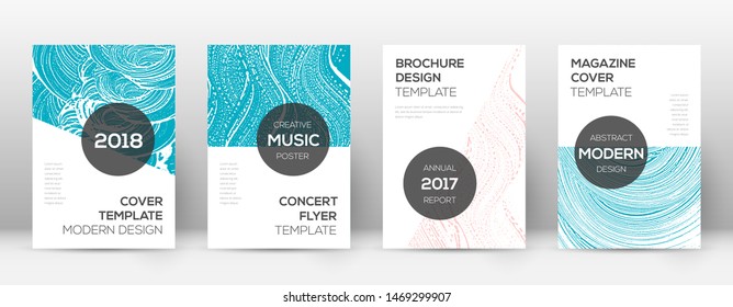 Cover page design template. Modern brochure layout. Cool trendy abstract cover page. Pink and blue grunge texture background. Neat poster.