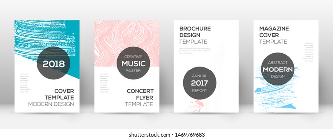 Cover page design template. Modern brochure layout. Cool trendy abstract cover page. Pink and blue grunge texture background. Beauteous poster.