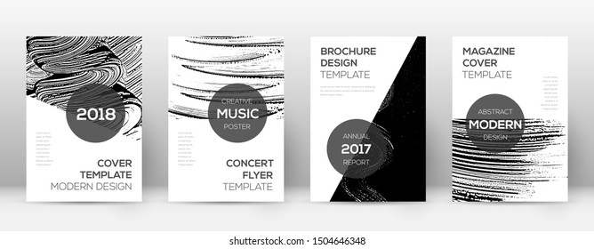 Cover page design template. Modern brochure layout. Comely trendy abstract cover page. Black and white grunge texture background. Interesting poster.