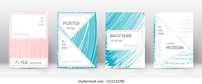 Cover page design template. Stylish brochure layout. Charming trendy abstract cover page. Pink and blue grunge texture background. Decent poster.