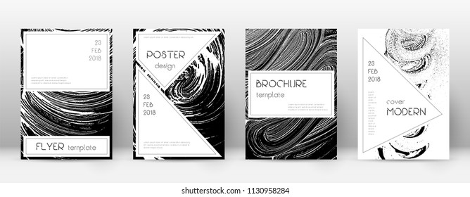 Cover page design template. Stylish brochure layout. Creative trendy abstract cover page. Black and white grunge texture background. Exquisite poster.