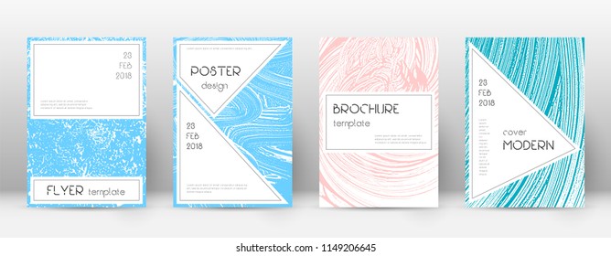 Cover page design template. Stylish brochure layout. Charming trendy abstract cover page. Pink and blue grunge texture background. Amazing poster.
