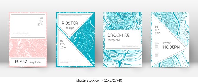 Cover page design template. Stylish brochure layout. Charming trendy abstract cover page. Pink and blue grunge texture background. Emotional poster.