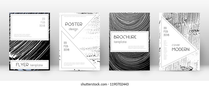 Cover page design template. Stylish brochure layout. Creative trendy abstract cover page. Black and white grunge texture background. Modern poster.