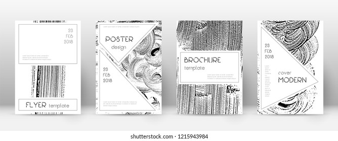 Cover page design template. Stylish brochure layout. Charming trendy abstract cover page. Soap invert grunge texture background. Pretty poster.