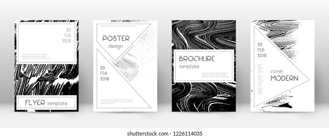 Cover page design template. Stylish brochure layout. Creative trendy abstract cover page. Black and white grunge texture background. Gorgeous poster.