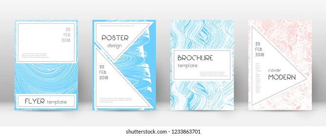 Cover page design template. Stylish brochure layout. Captivating trendy abstract cover page. Pink and blue grunge texture background. Trending poster.