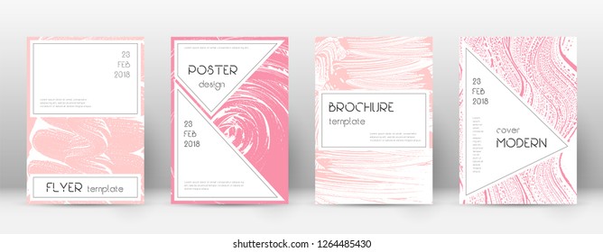 Cover page design template. Stylish brochure layout. Charming trendy abstract cover page. Pink and blue grunge texture background. Fantastic poster.