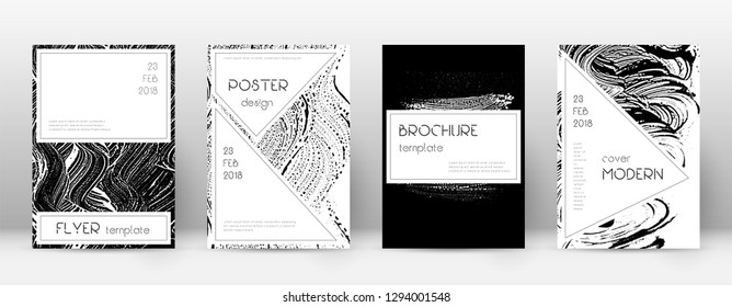 Cover page design template. Stylish brochure layout. Creative trendy abstract cover page. Black and white grunge texture background. Eminent poster.