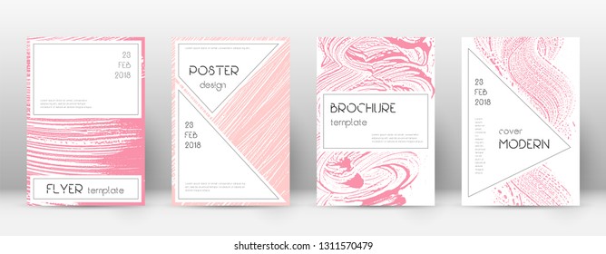 Cover page design template. Stylish brochure layout. Charming trendy abstract cover page. Pink and blue grunge texture background. Dramatic poster.