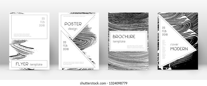 Cover page design template. Stylish brochure layout. Charming trendy abstract cover page. Soap invert grunge texture background. Shapely poster.