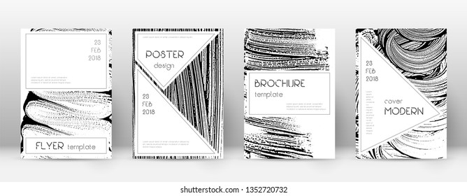 Cover page design template. Stylish brochure layout. Charming trendy abstract cover page. Soap invert grunge texture background. Sightly poster.
