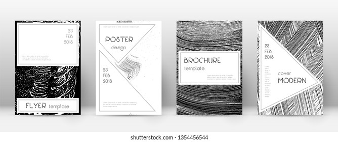 Cover page design template. Stylish brochure layout. Creative trendy abstract cover page. Black and white grunge texture background. Perfect poster.