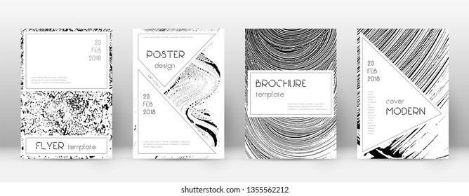 Cover page design template. Stylish brochure layout. Charming trendy abstract cover page. Soap invert grunge texture background. Neat poster.