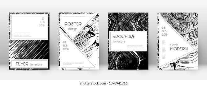 Cover page design template. Stylish brochure layout. Creative trendy abstract cover page. Black and white grunge texture background. Elegant poster.