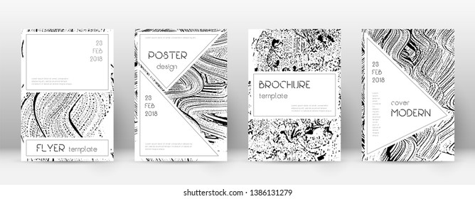 Cover page design template. Stylish brochure layout. Charming trendy abstract cover page. Soap invert grunge texture background. Resplendent poster.