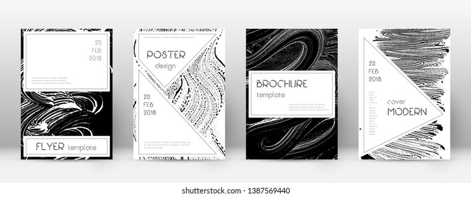 Cover page design template. Stylish brochure layout. Creative trendy abstract cover page. Black and white grunge texture background. Outstanding poster.