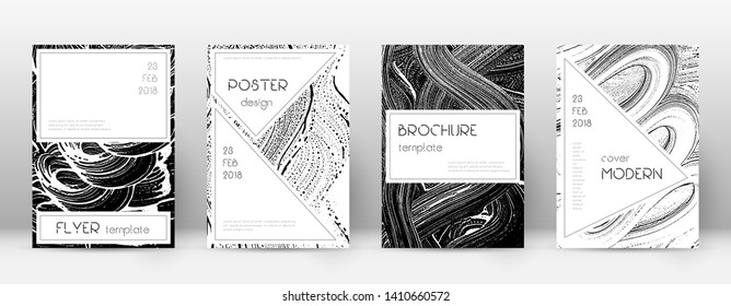 Cover page design template. Stylish brochure layout. Creative trendy abstract cover page. Black and white grunge texture background. Juicy poster.