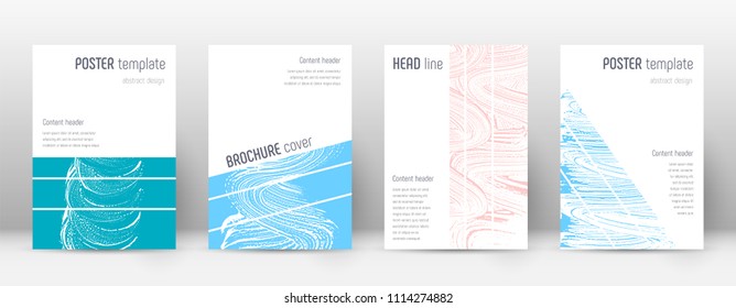 Cover page design template. Trendy brochure layout. Classic trendy abstract cover page. Pink and blue grunge texture background. Mind-blowing poster.