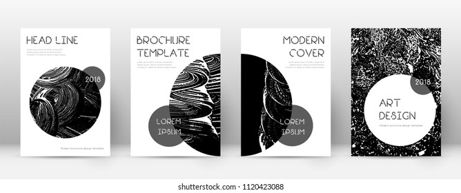 Cover page design template. Trendy brochure layout. Charming trendy abstract cover page. Black grunge texture background. Trending poster.