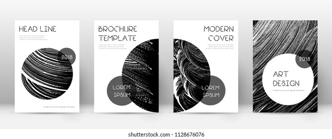 Cover page design template. Trendy brochure layout. Charming trendy abstract cover page. Black grunge texture background. Superb poster.