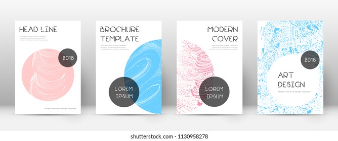 Cover page design template. Trendy brochure layout. Classic trendy abstract cover page. Pink and blue grunge texture background. Bold poster.