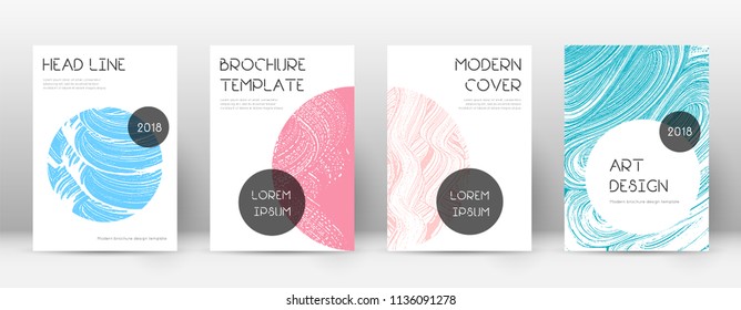 Cover page design template. Trendy brochure layout. Classic trendy abstract cover page. Pink and blue grunge texture background. Extra poster.