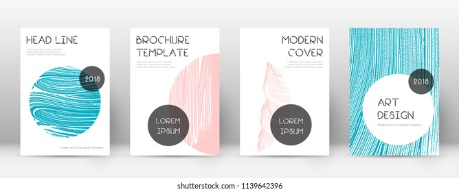 Cover page design template. Trendy brochure layout. Classic trendy abstract cover page. Pink and blue grunge texture background. Beauteous poster.