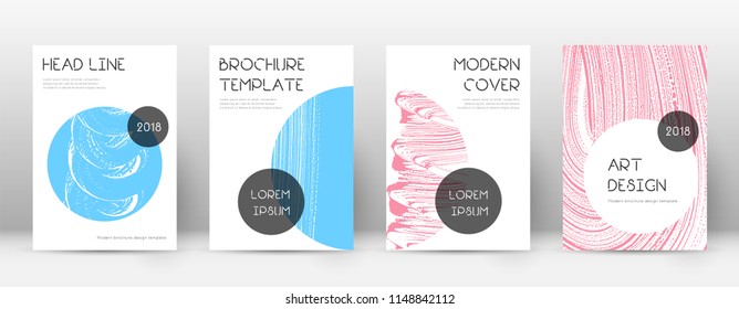 Cover page design template. Trendy brochure layout. Classic trendy abstract cover page. Pink and blue grunge texture background. Fantastic poster.