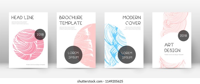 Cover page design template. Trendy brochure layout. Classic trendy abstract cover page. Pink and blue grunge texture background. Awesome poster.