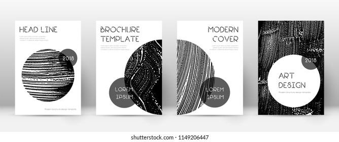 Cover page design template. Trendy brochure layout. Classic trendy abstract cover page. Black grunge texture background. Amusing poster.