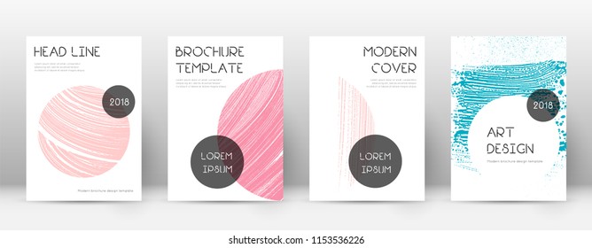 Cover page design template. Trendy brochure layout. Classic trendy abstract cover page. Pink and blue grunge texture background. Flawless poster.