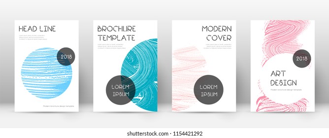 Cover page design template. Trendy brochure layout. Classic trendy abstract cover page. Pink and blue grunge texture background. Lovely poster.