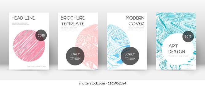 Cover page design template. Trendy brochure layout. Classic trendy abstract cover page. Pink and blue grunge texture background. Comely poster.