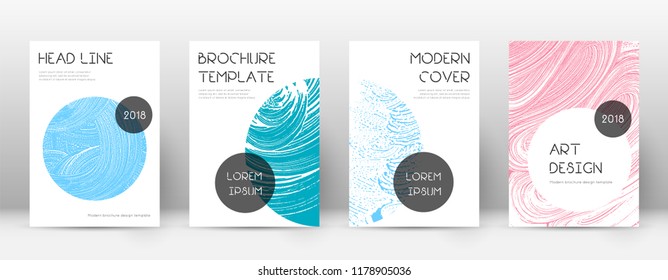 Cover page design template. Trendy brochure layout. Classic trendy abstract cover page. Pink and blue grunge texture background. Glamorous poster.