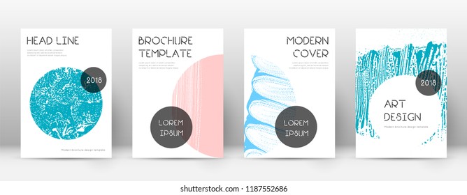 Cover page design template. Trendy brochure layout. Classic trendy abstract cover page. Pink and blue grunge texture background. Exquisite poster.