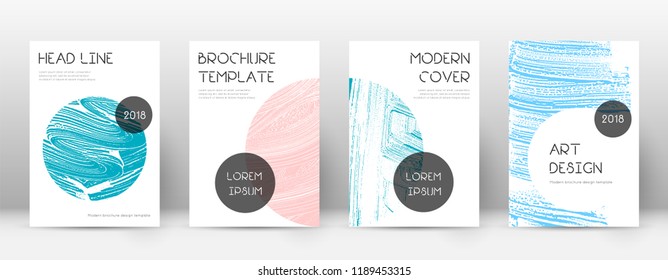 Cover page design template. Trendy brochure layout. Classic trendy abstract cover page. Pink and blue grunge texture background. Incredible poster.