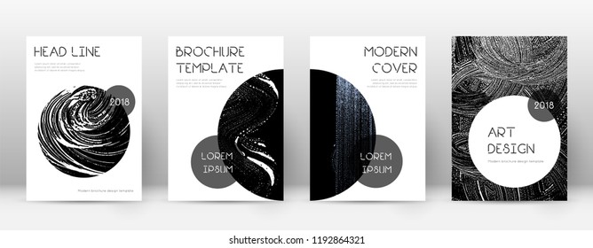 Cover page design template. Trendy brochure layout. Charming trendy abstract cover page. Black grunge texture background. Worthy poster.